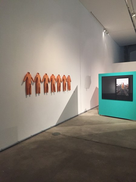 Welcome to the Jungle (Installation view) Left to right: Dilemma 6 (2015), Tobias Madison, Satellite City (detail) (2014), Roman Schramm 